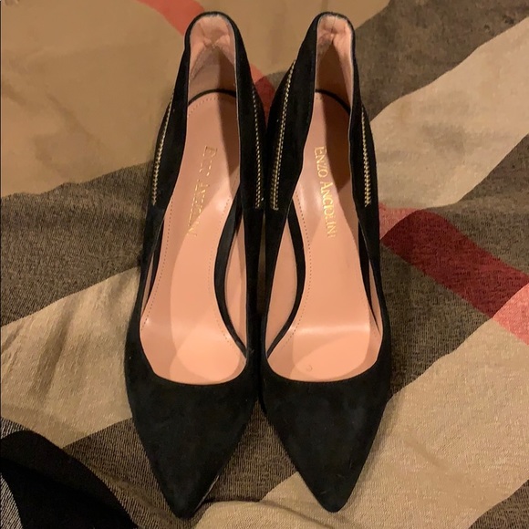 Enzo Angiolini Black Suede Heels - Picture 2 of 4
